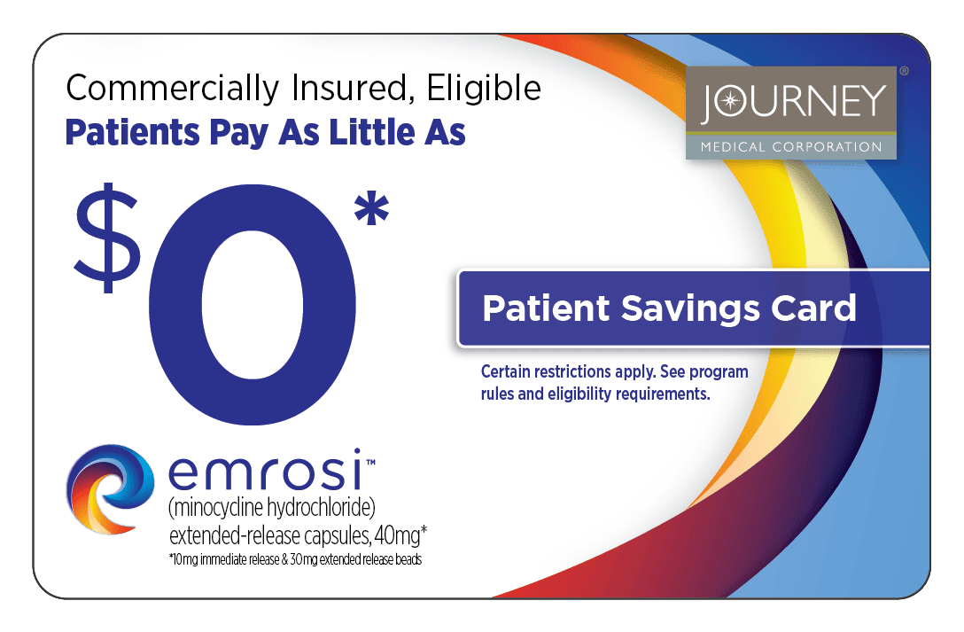 EMROSI™ (minocycline HCl) capsules, 40 mg* savings card